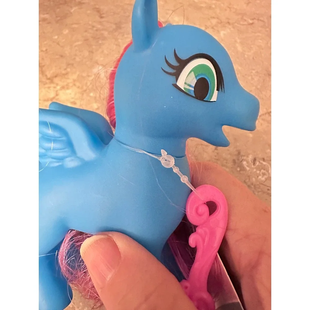 Blue Pony‎ Toy w Pink Hair Brush Accessory Kids Figure 4.5